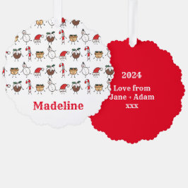 Personalisierte Niedliche Weihnachtszeichen Ornament Karte