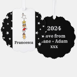 Personalisierte Niedliche Weihnachtszeichen Ornament Karte