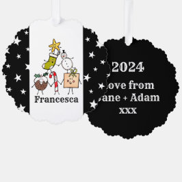 Personalisierte Niedliche Weihnachtszeichen Ornament Karte