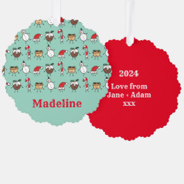 Personalisierte Niedliche Weihnachtszeichen Ornament Karte