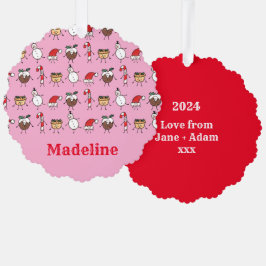 Personalisierte Niedliche Weihnachtszeichen Ornament Karte