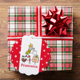 Personalisierte Niedliche Weihnachtszeichen Ornament Karte