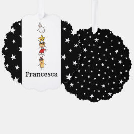 Personalisierte Niedliche Weihnachtszeichen Ornament Karte