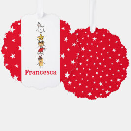 Personalisierte Niedliche Weihnachtszeichen Ornament Karte