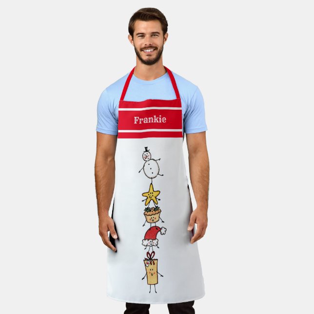 Personalisierte Niedliche Weihnachtszeichen Schürze (Getragen)