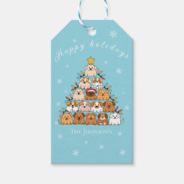Personalisierte niedliche Welpen Weihnachtsbaumlie Geschenkanhänger