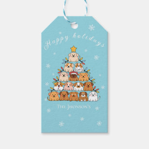 Personalisierte niedliche Welpen Weihnachtsbaumlie Geschenkanhänger