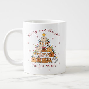 Personalisierte niedliche Welpen Weihnachtsbaumlie Jumbo-Tasse