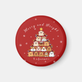 Personalisierte niedliche Welpen Weihnachtsbaumlie Magnet