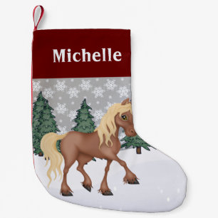 Personalisierte Niedliche Winterlandschaft Kleiner Weihnachtsstrumpf