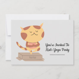 Personalisierte Niedliche Yoga Cat Thema Einladung