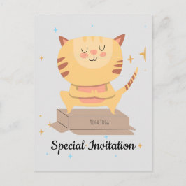 Personalisierte Niedliche Yoga Katze & Yoga Lover Einladungspostkarte