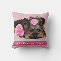 Personalisierte Niedliche Yorkie Puppy Pink
