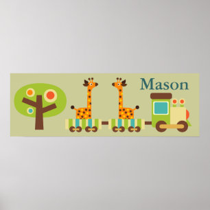 Personalisierte Niedliche Zugpforte Decke für Kind Poster