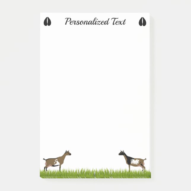 Personalisierte nigerianische Zwarf-Milchziege Post-it Klebezettel (Vorderseite)