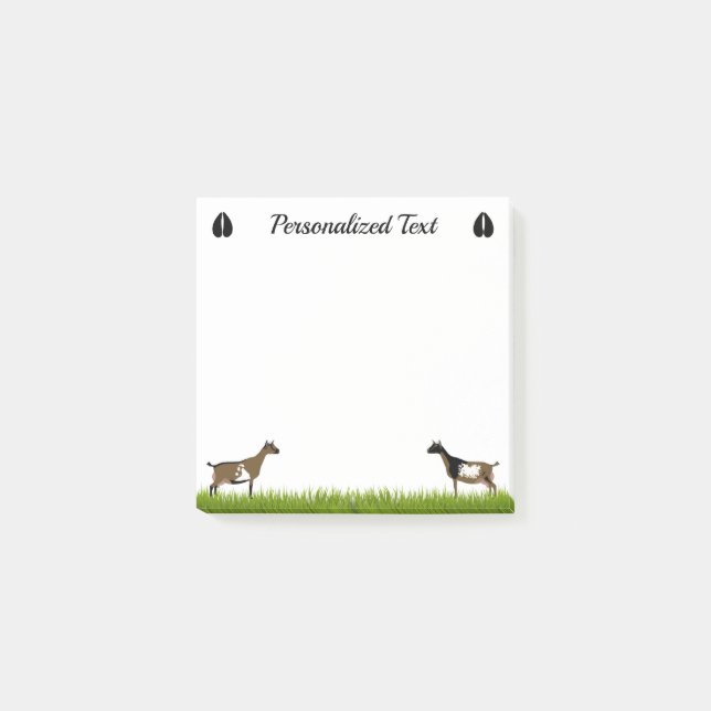 Personalisierte nigerianische Zwarf-Milchziege Post-it Klebezettel (Vorderseite)
