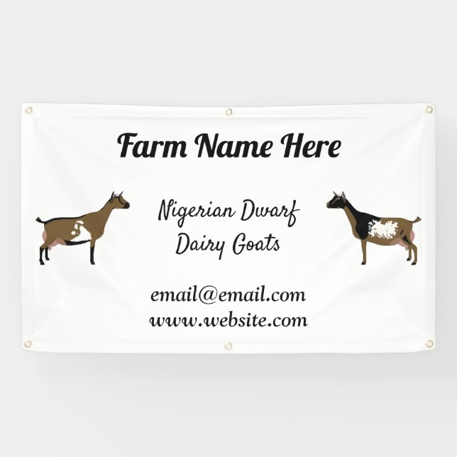 Personalisierte Nigerianische Zwerg-Milchziegensho Banner (Horizontal)