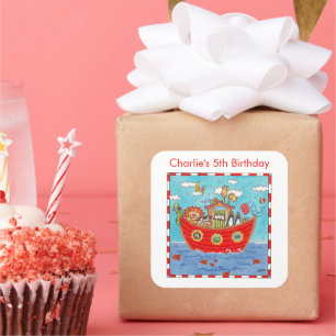 Personalisierte Noah-Arche Quadratischer Aufkleber