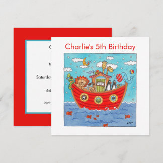 Personalisierte Noah's Ark Birthday Einladung