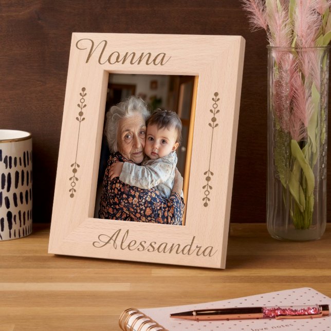 Personalisierte Nonna Geätzte Rahmen (Nonna (Grandma) Personalized Engraved Wooden Frame - Gift for Italian Grandmother)