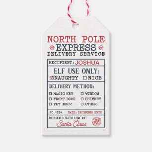 Personalisierte Nordpol-Express-Lieferung Geschenkanhänger