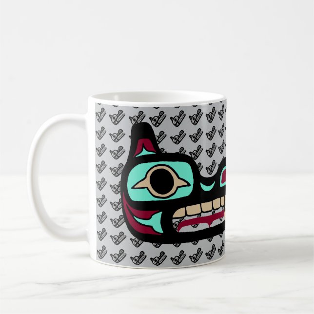 Personalisierte Nordwestküsten-Wolf-Tasse Kaffeetasse (Links)