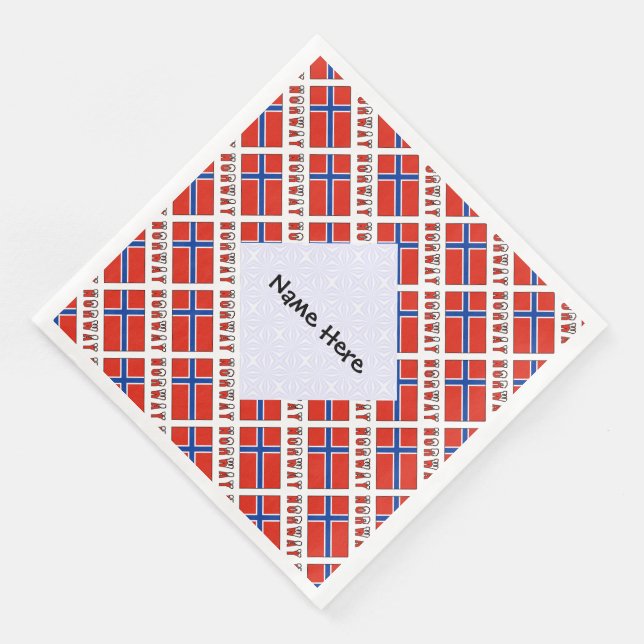 Personalisierte norwegische und norwegische Flagge Serviette (Ecke)
