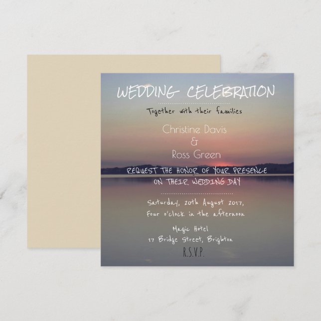 Personalisierte nostalgische Seehochzeitseinladung Einladung (Vorne/Hinten)