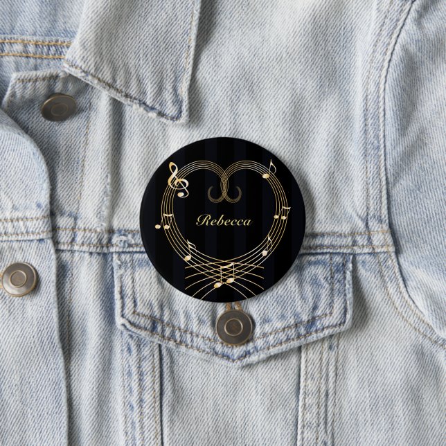 Personalisierte Noten des Goldenen Herzens Button (Beispiel)