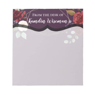 Personalisierte Notepad Plum Lila Rose Gold Geomet Notizblock