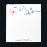 Personalisierte Notepads Wasserfarbene Rote Dragon Notizblock<br><div class="desc">Diese personalisierten Notizblöcke verfügen über einen farbenfrohen, roten Libellen. Fügen Sie mithilfe der Vorlagenfelder den benutzerdefinierten gedruckten Text hinzu. Eine tropische Wahl für Business-Marketing. Bestellen Sie kleine Stückzahlen oder Notizblöcke in loser Schüttung. Weitere Designs wie diese besuchen www.zazzle.com/dotellabelle Einzigartige Aquarellkunst und Design von Victoria Grigaliunas. Eine rote Libelle wird oft...</div>