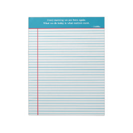 Personalisierte Notierungs-Notepad, Aqua & Red Notizblock