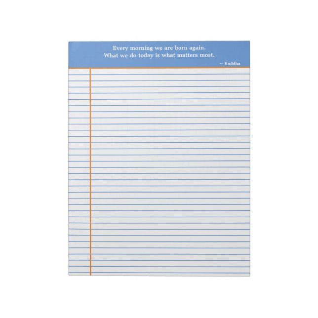 Personalisierte Notierungs-Notepad, Blue & Orange Notizblock (Rotiert)