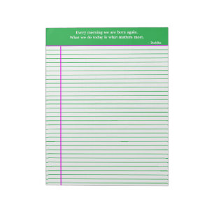 Personalisierte Notierungs-Notepad, Grün und Rosa Notizblock