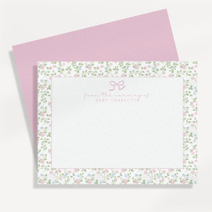 Personalisierte Notizkarte mit floralen Rosen für Einladung