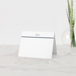 Personalisierte Notizkarte mit Navy-Blauem Balken-