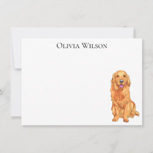 Personalisierte Notizkarten mit Golden Retriever Mitteilungskarte