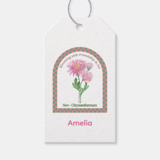 Personalisierte November-Geburtsmonatsblume Geschenkanhänger