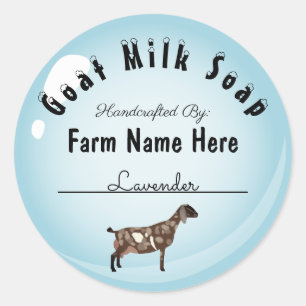 Personalisierte Nubische Ziege Milchseife Blauer B Runder Aufkleber