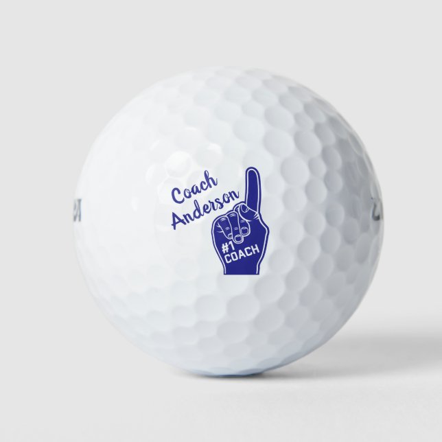 Personalisierte Nummer-1-Coach-Finger Golfball (Vorderseite)