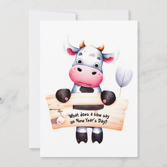 Personalisierte Nummer 1 Vater Joke Funny Cow Neuj Einladung (Vorderseite)