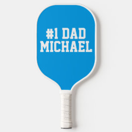 Personalisierte Nummer 1 Vater Vatertag blau Pickleball Schläger