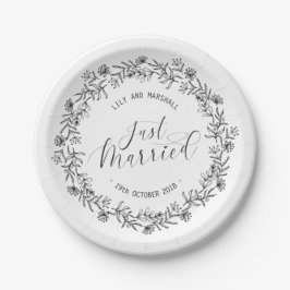 Personalisierte nur verheiratete Flora| Papierplat Pappteller