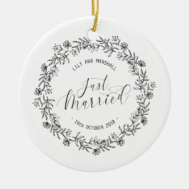 Personalisierte nur verheiratete Keramik Ornament