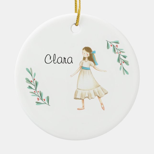 Personalisierte Nutcracker Clara Keepake Keramik o Ornament (Vorne)
