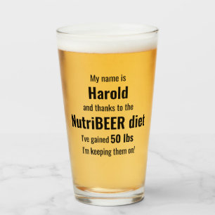 Personalisierte NutriBEER-Diät humorvoll Glas
