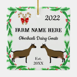Personalisierte Oberhasli Milchziegenfarm Weihnach Keramikornament