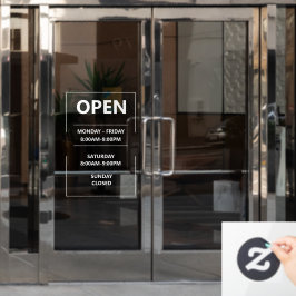Personalisierte Öffnungszeiten Fensteraufkleber