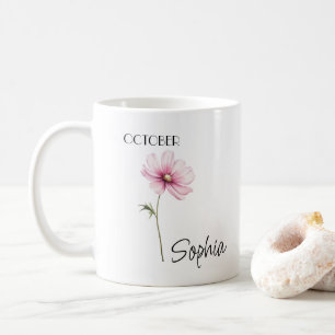 Personalisierte Oktober-Blume Kaffeetasse