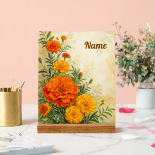 Personalisierte Oktober-Geburtsblume Ringelblume Acrylschild